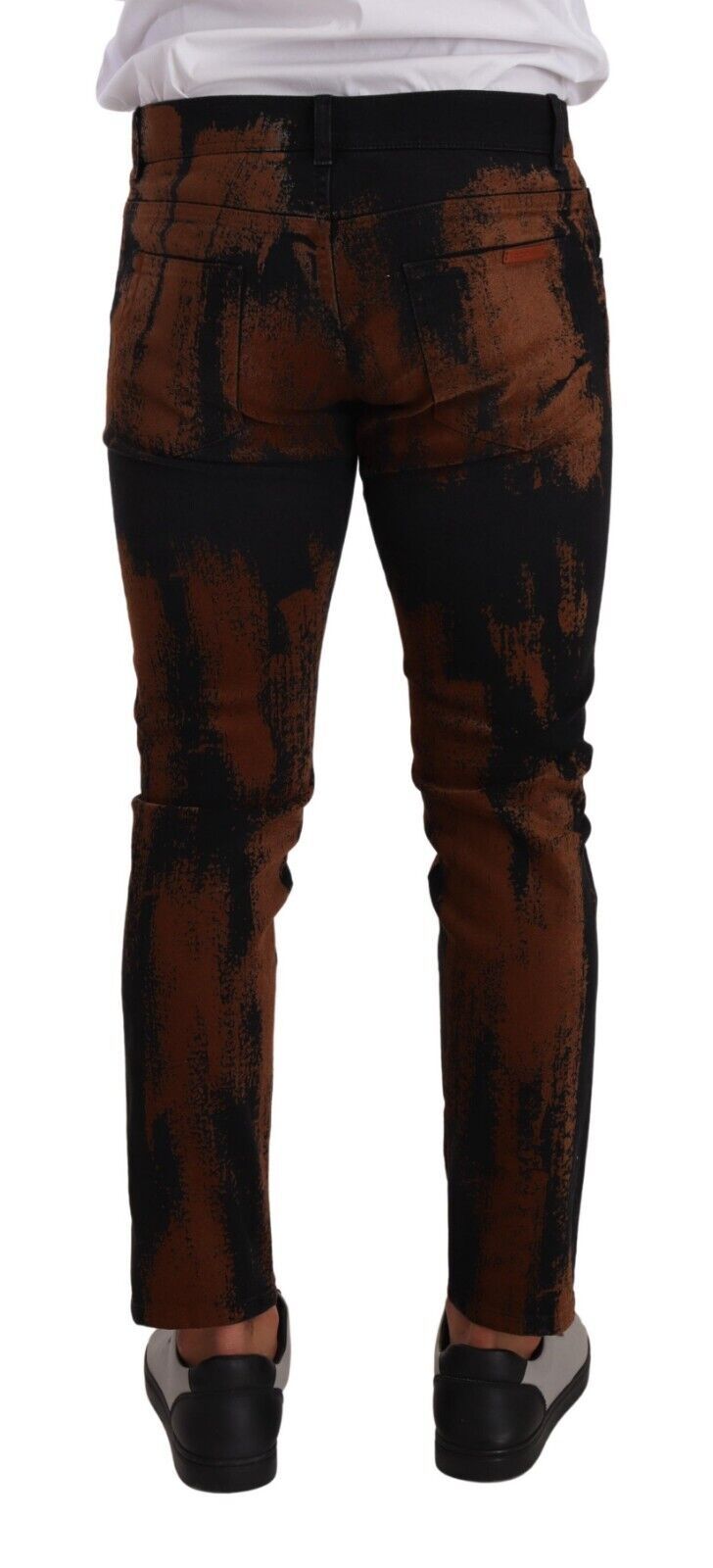 Dolce & Gabbana Black Brown Tie Dye Cotton Skinny Denim Jeans | Regal Royce