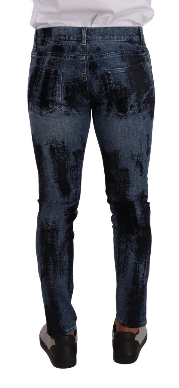 Dolce & Gabbana Blue Black Cotton Skinny Denim Jeans | Regal Royce