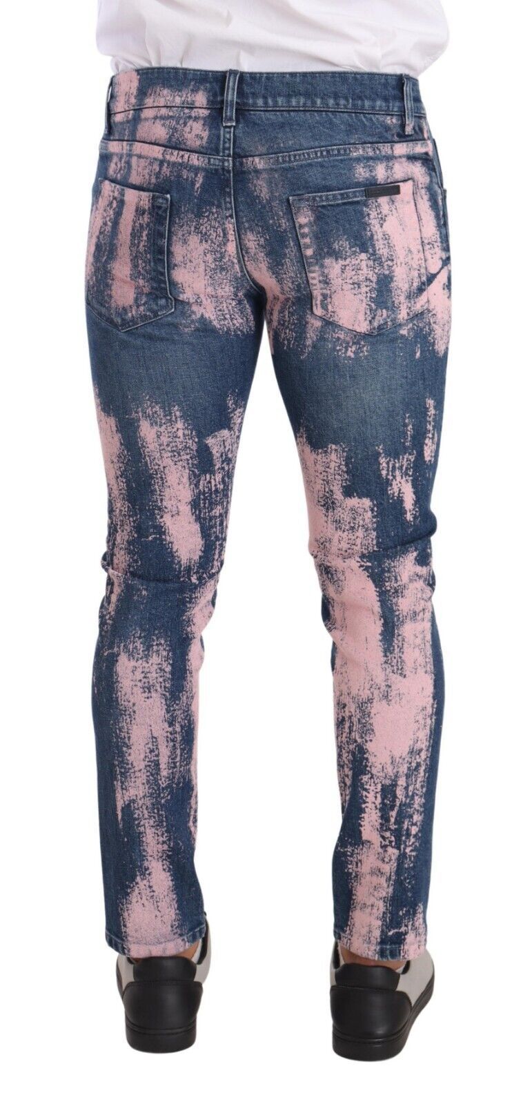 Dolce & Gabbana Blue Pink Tie Dye Cotton Skinny Denim Jeans | Regal Royce
