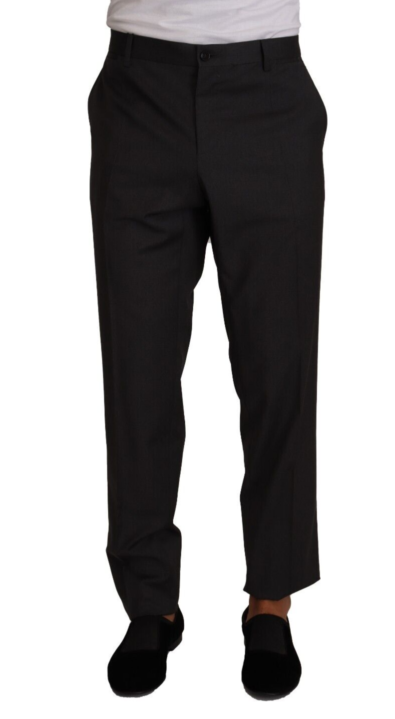 Dolce & Gabbana Gray Wool Formal Tuxedo Trouser Dress Pants | Regal Royce