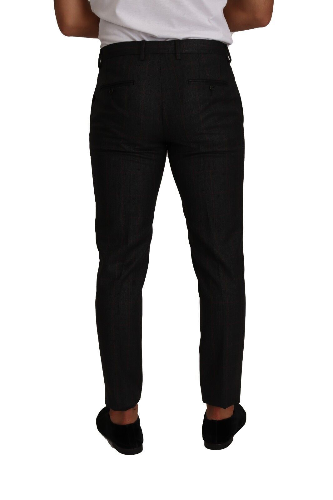 Dolce & Gabbana Gray Check Wool Formal Trouser Dress Pants | Regal Royce