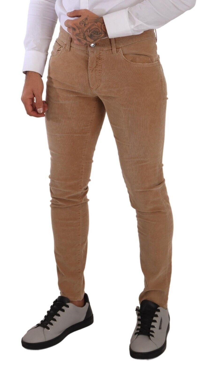 Dolce & Gabbana Brown Corduroy Cotton Skinny Slim Fit Jeans | Regal Royce