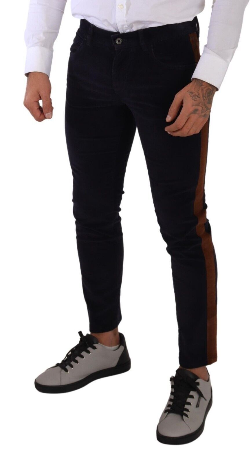 Dolce & Gabbana Blue Cotton Stretch Skinny Corduroy Jeans | Regal Royce