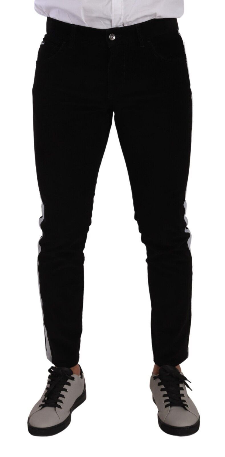 Dolce & Gabbana Black Cotton Stretch Skinny Corduroy Jeans | Regal Royce
