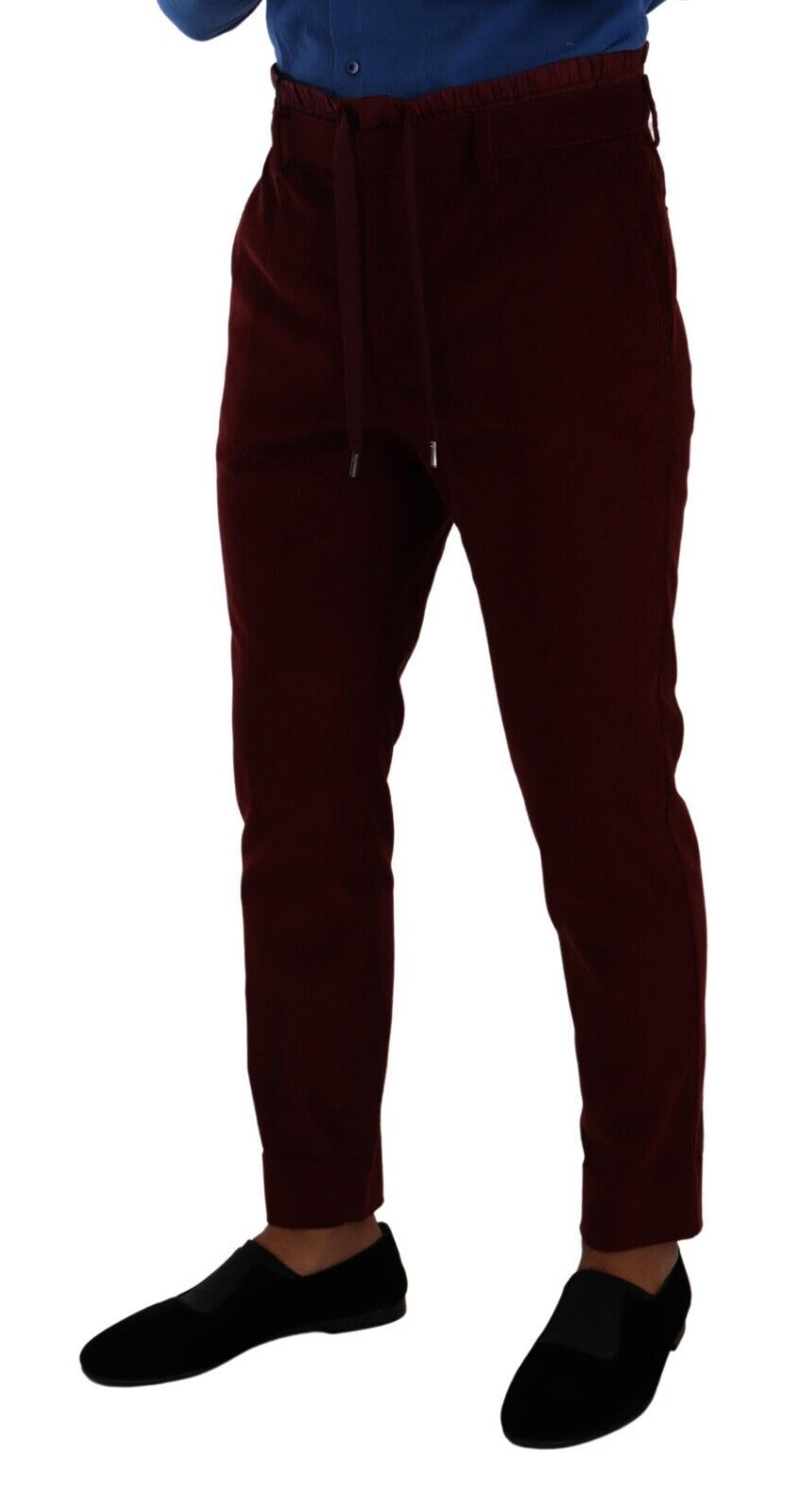 Dolce & Gabbana Bordeaux Velvet Mens Formal Trouser Dress Pants | Regal Royce