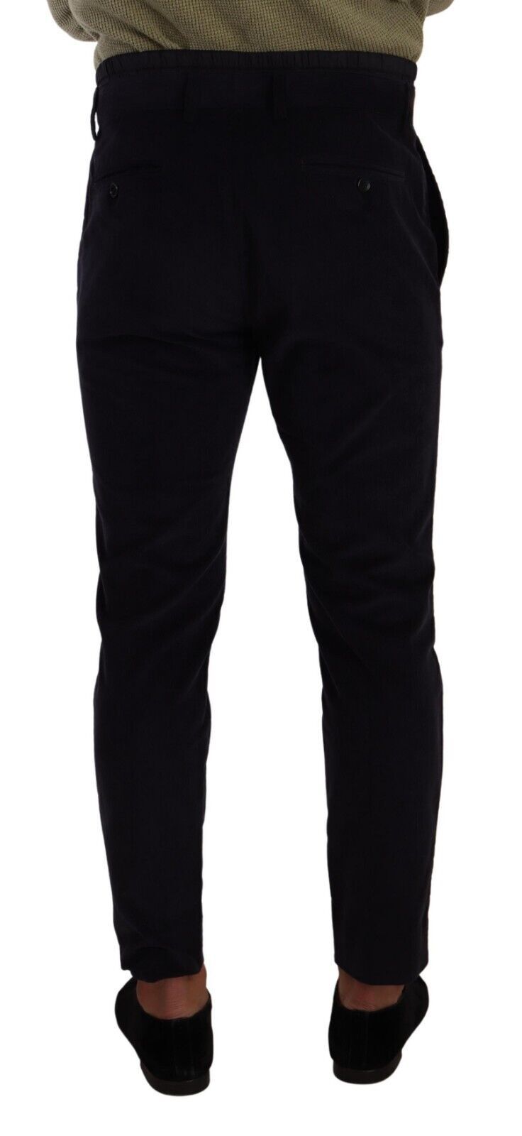 Dolce & Gabbana Blue Cotton Skinny Corduroy Trouser Pants | Regal Royce