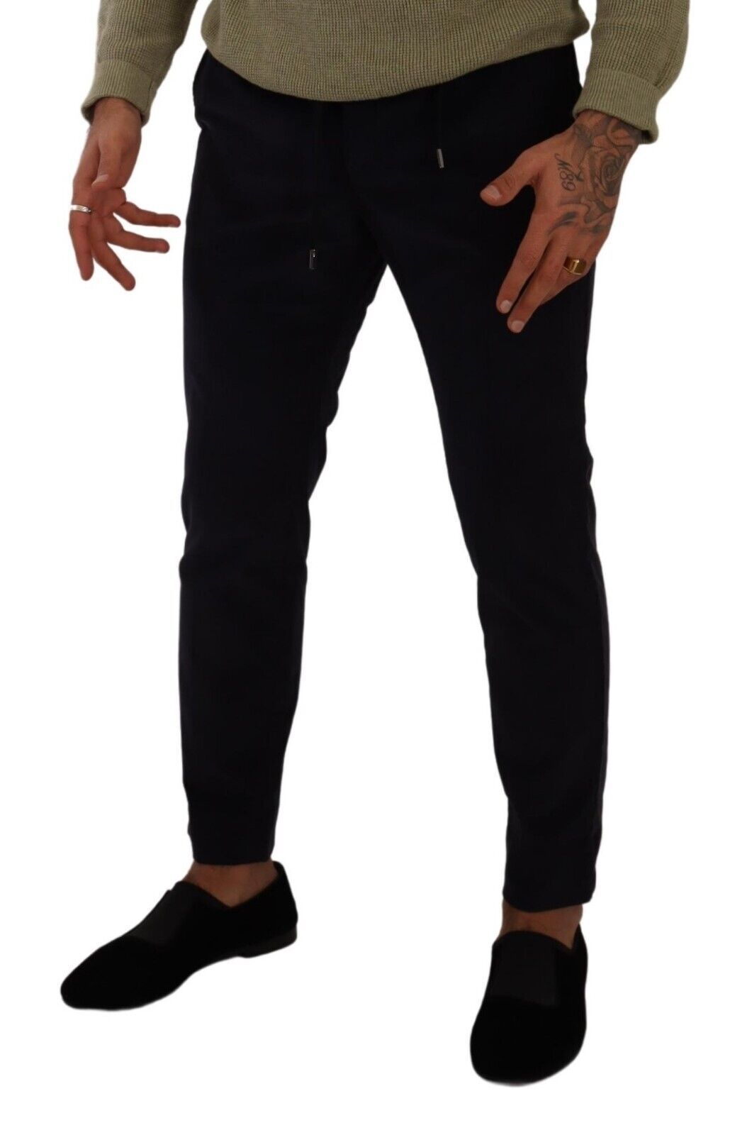 Dolce & Gabbana Blue Cotton Skinny Corduroy Trouser Pants | Regal Royce