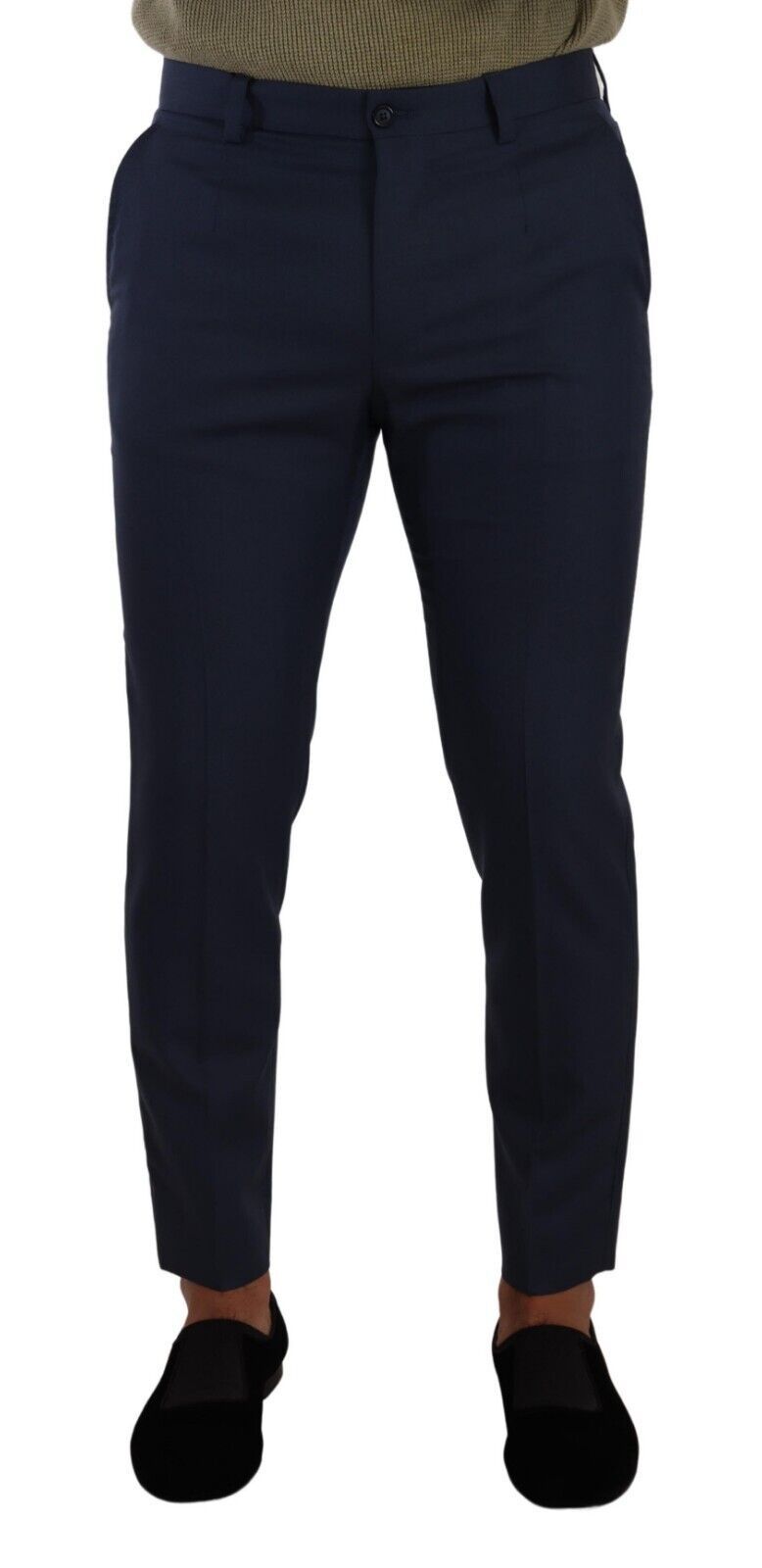 Dolce & Gabbana Dark Blue Wool Skinny Formal Dress Pants | Regal Royce