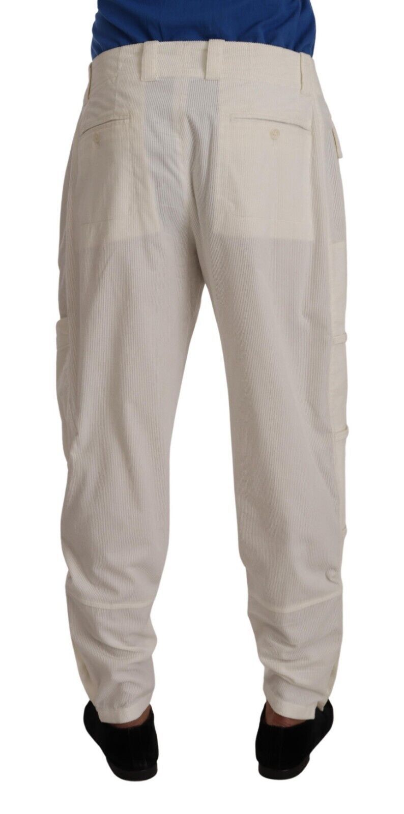 Dolce & Gabbana Off White Cotton Corduroy Cargo Pants | Regal Royce