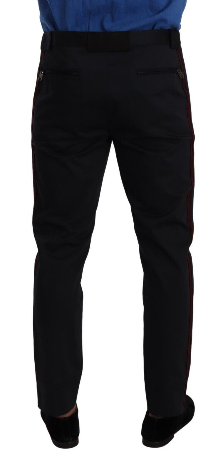 Dolce & Gabbana Blue Bordeaux Cotton Skinny Chino Pants | Regal Royce