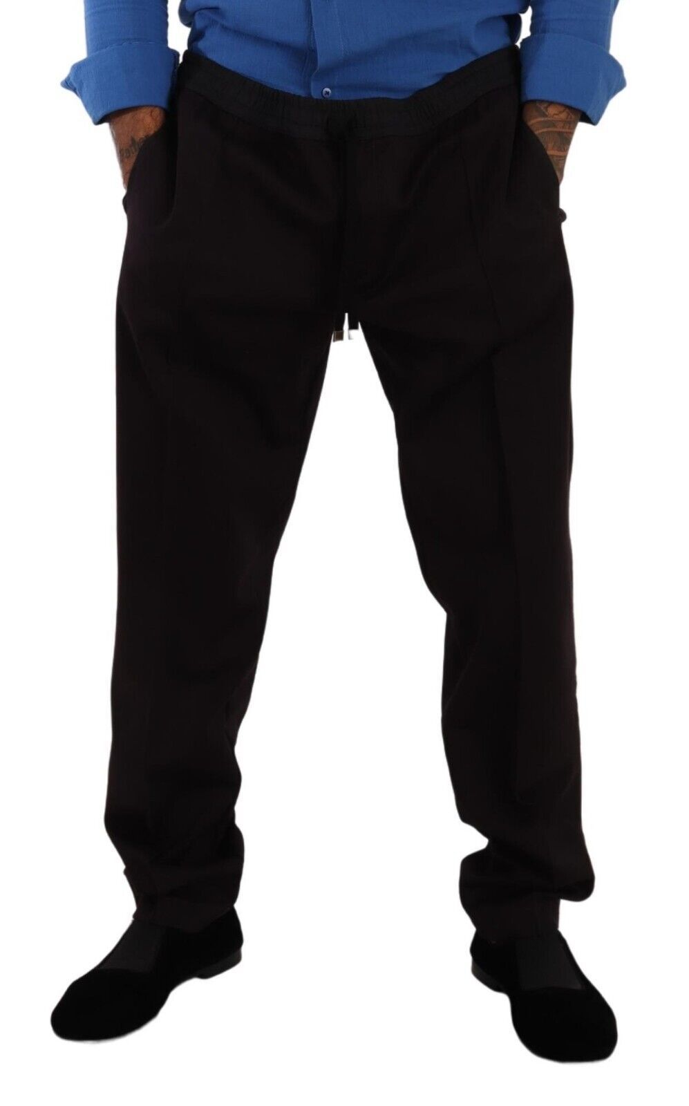 Dolce & Gabbana Bordeaux Cotton Mens Skinny Trouser Pants | Regal Royce