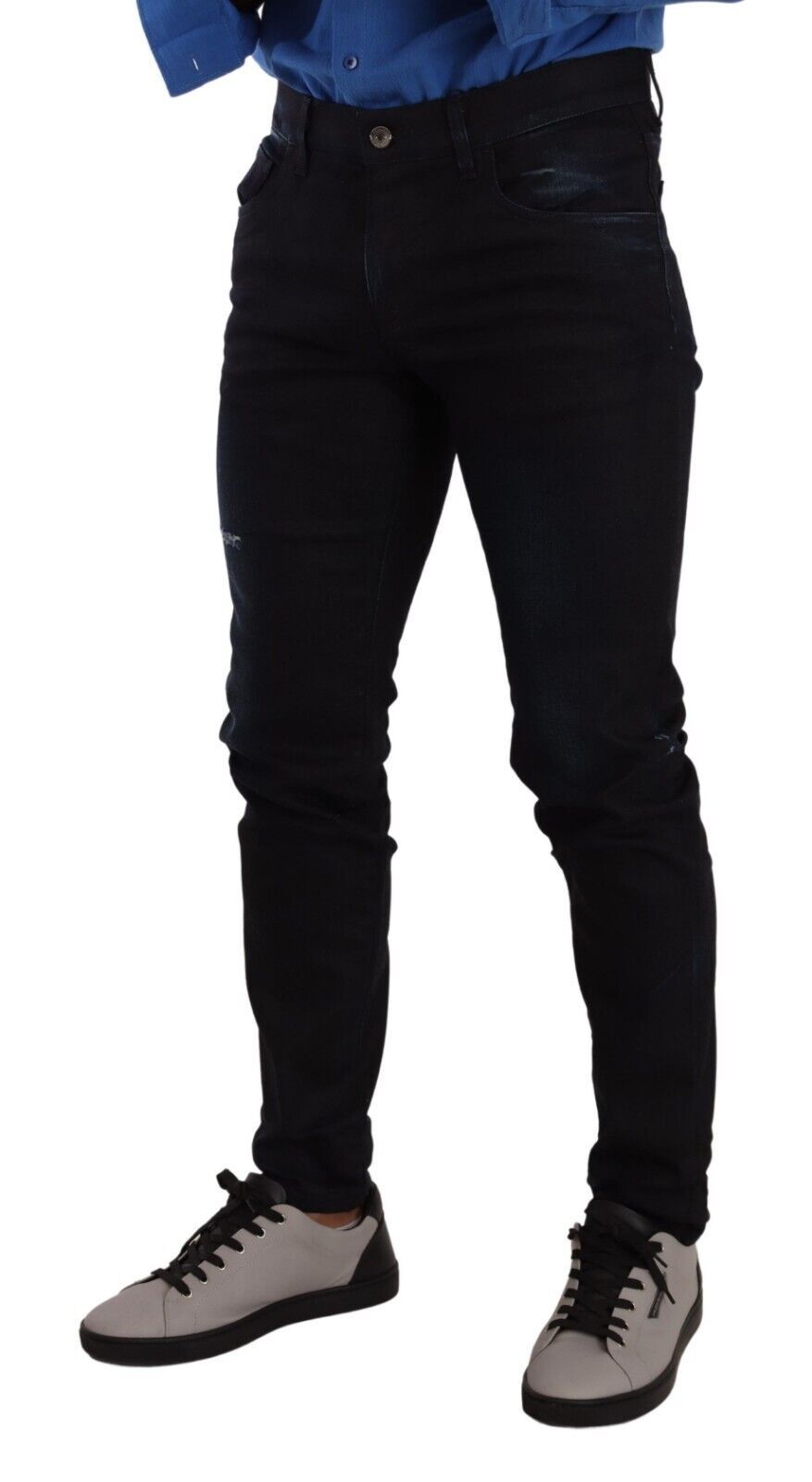 Dolce & Gabbana Blue Cotton Stretch Skinny Denim Trouser Jeans | Regal Royce
