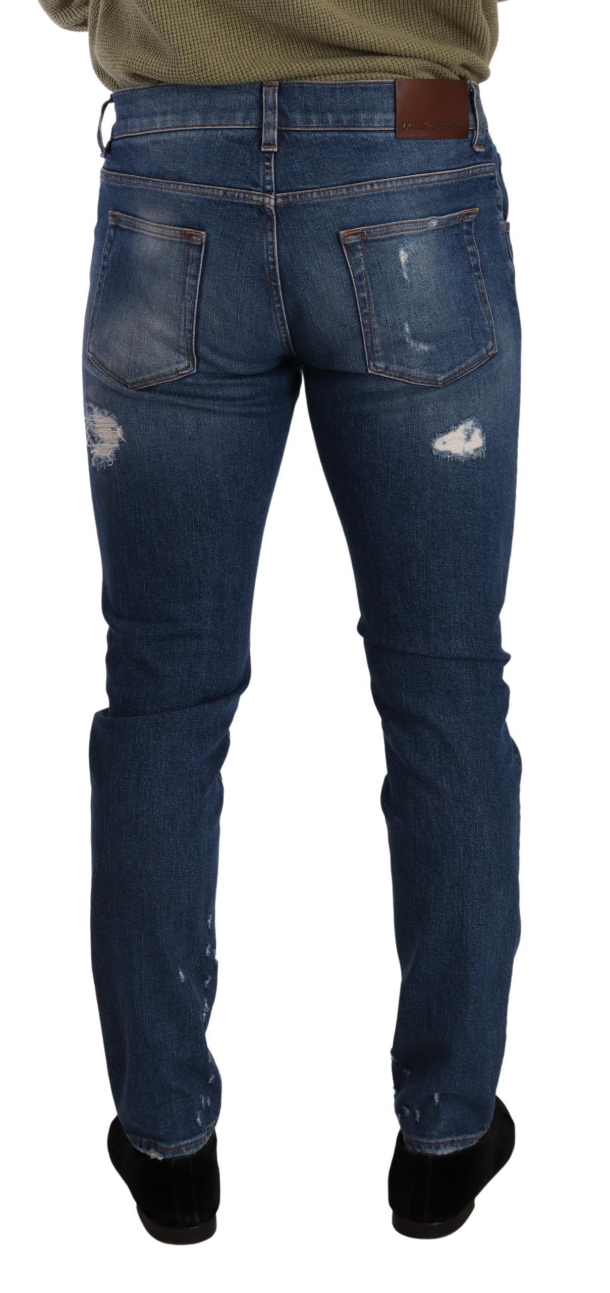 Dolce & Gabbana Blue Wash Cotton Stretch Slim Fit Denim Jeans | Regal Royce