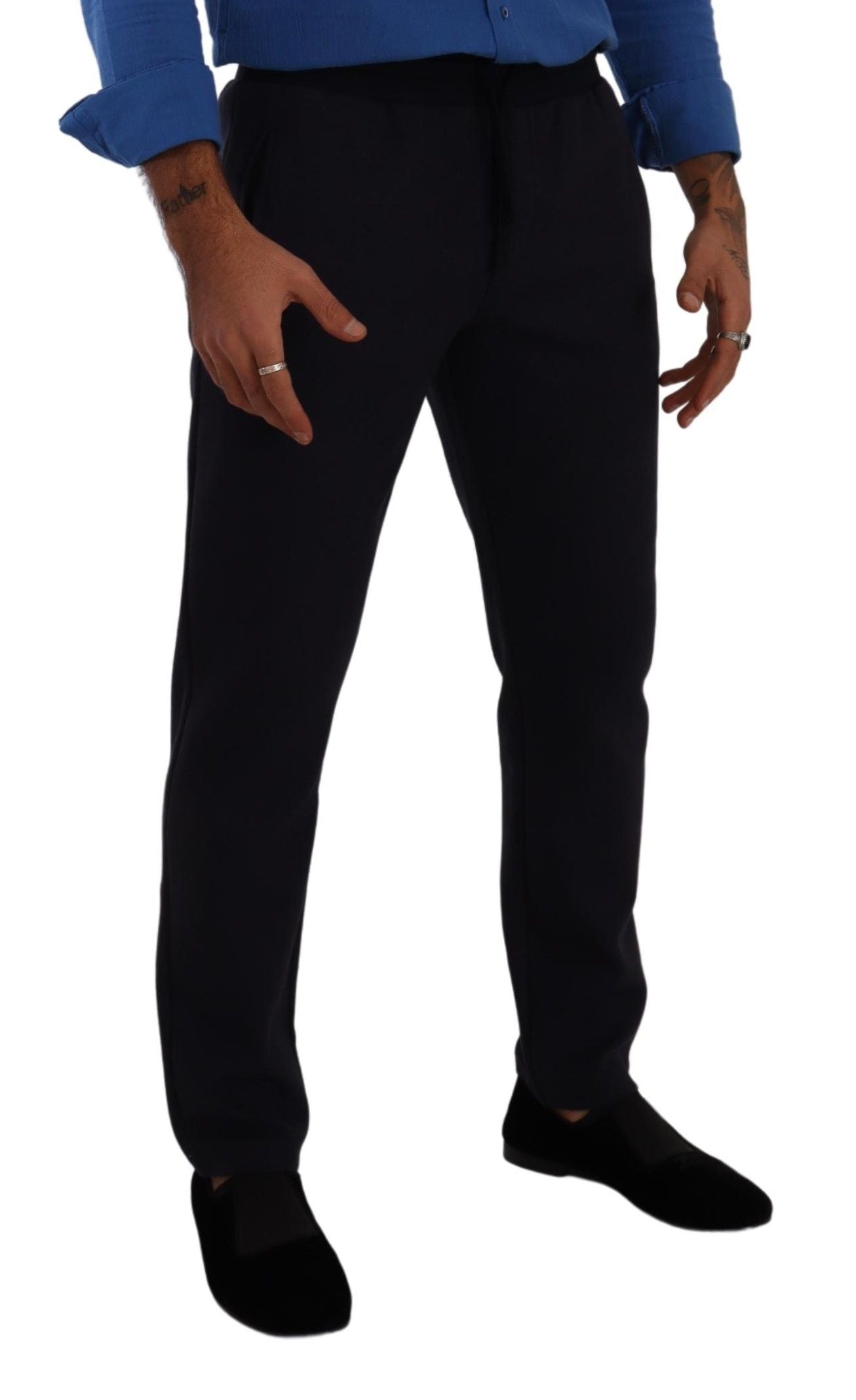 Dolce & Gabbana Blue Cotton Stretch Jogging Trouser Pants | Regal Royce