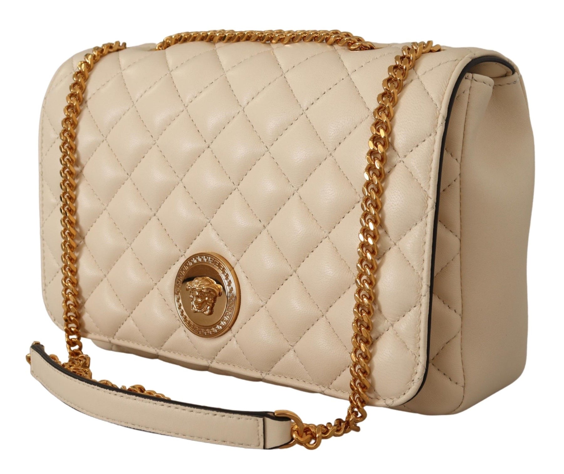 Versace White Nappa Leather Medusa Shoulder Bag | Regal Royce