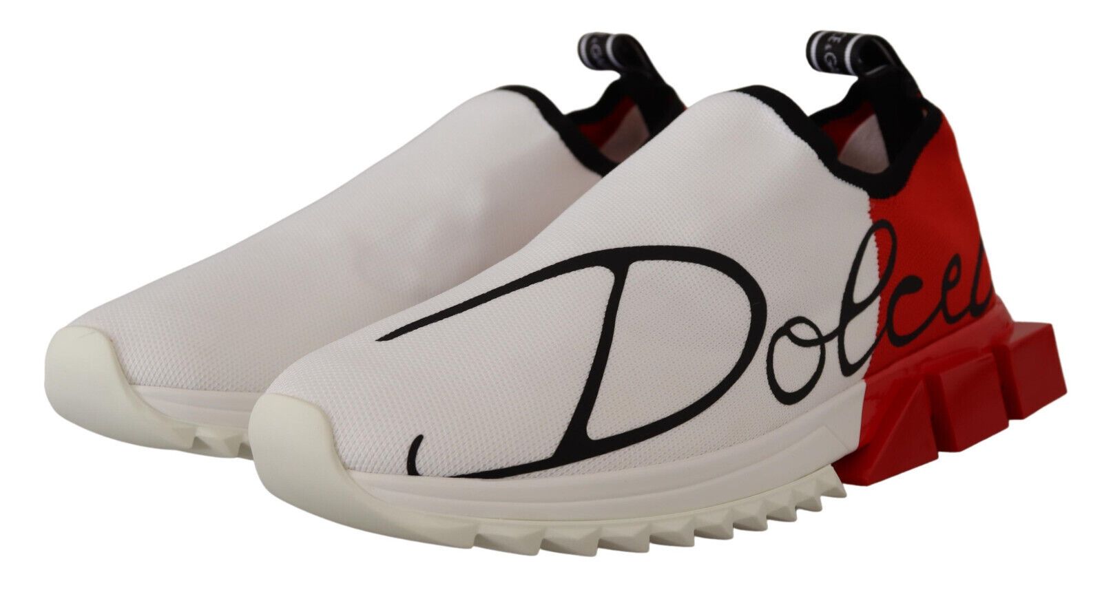 Dolce & Gabbana White Red Sorrento Sandals Sneakers | Regal Royce