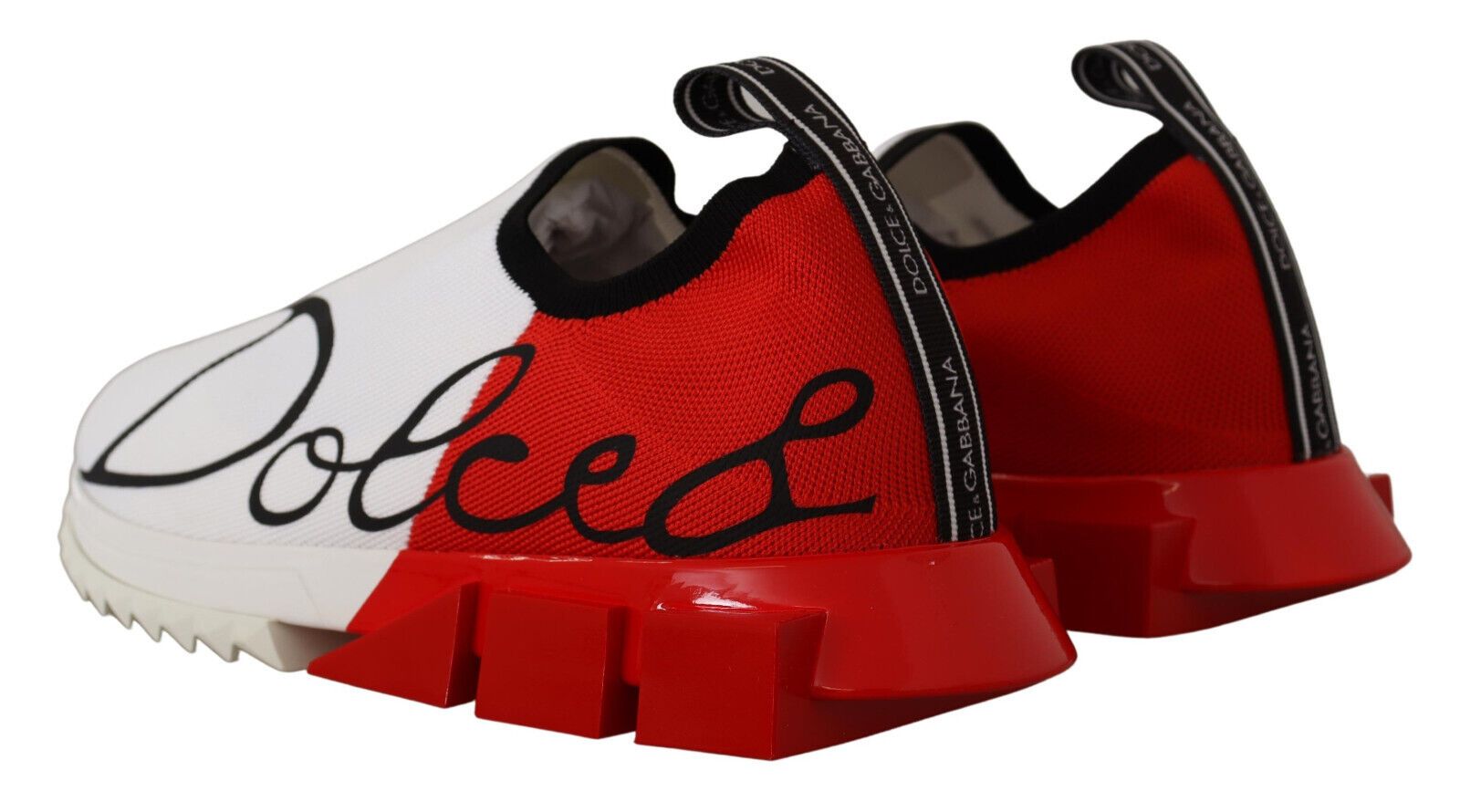 Dolce & Gabbana White Red Sorrento Sandals Sneakers | Regal Royce
