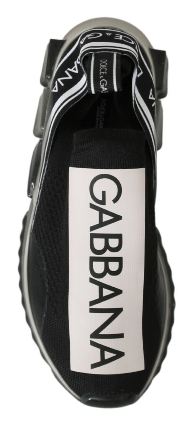 Dolce & Gabbana Black White SORRENTO Sport Stretch Sneakers | Regal Royce