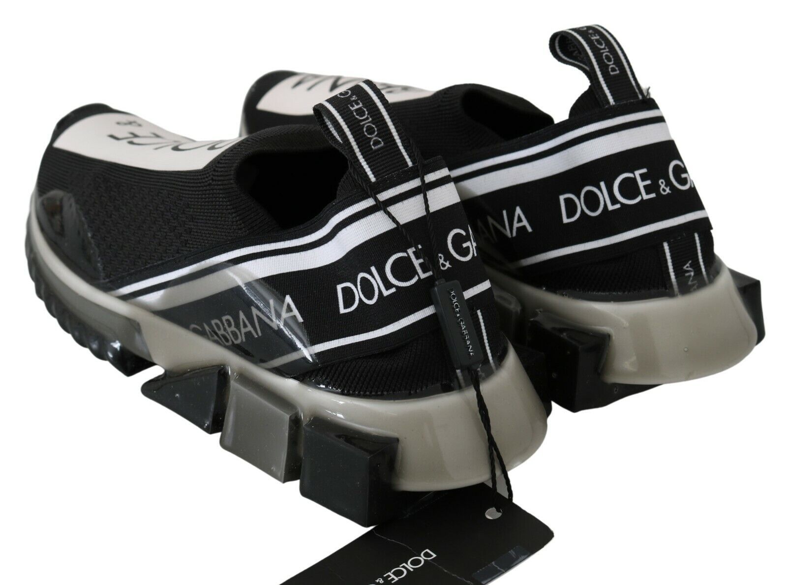 Dolce & Gabbana Black White SORRENTO Sport Stretch Sneakers | Regal Royce