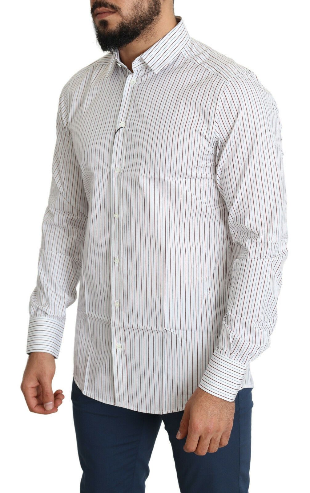 Dolce & Gabbana White Striped Formal MARTINI Shirt | Regal Royce
