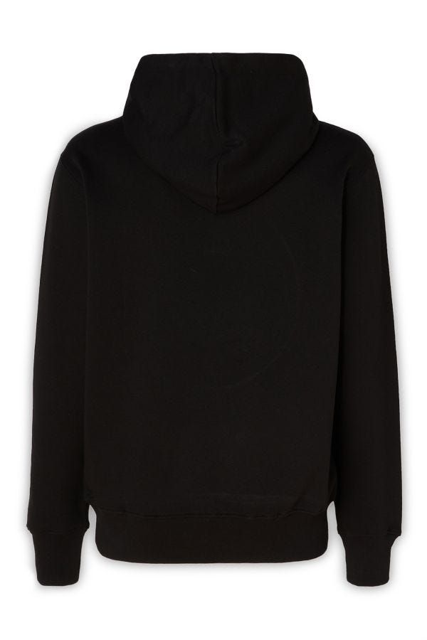Versace Jeans Black Cotton Logo Details Hooded Sweatshirt | Regal Royce