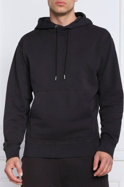 Hugo Boss Dark Blue Cotton Logo Details Hooded Sweatshirt | Regal Royce