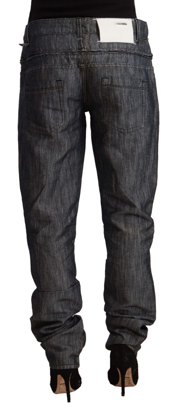 Acht Dark Gray Ramie Mid Wide Waist Straight Denim Jeans | Regal Royce