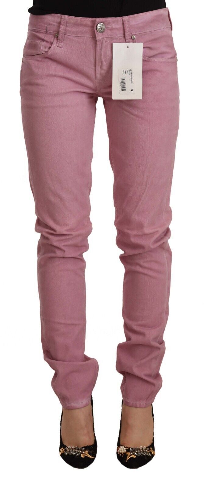 Acht Pink Cotton Slim Fit Women Denim Skinny Jeans | Regal Royce