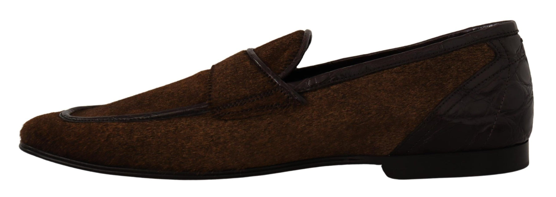 Dolce & Gabbana Shoes Dress Loafers Brown Leather Slip Shoes | Regal Royce