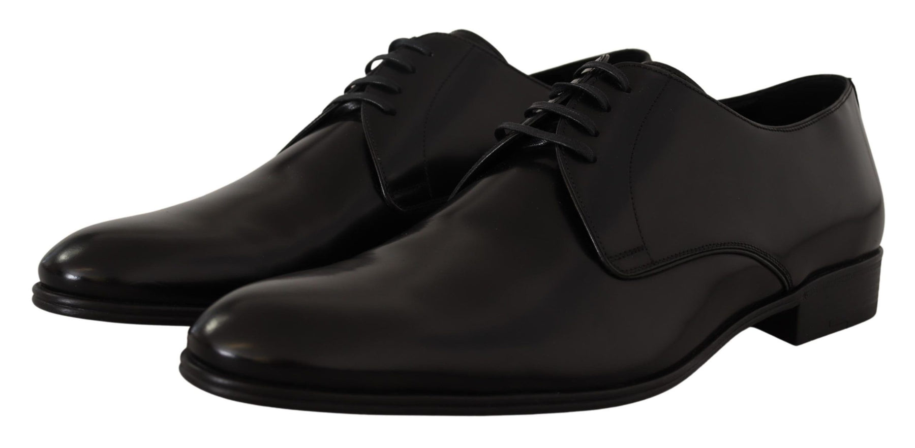 Dolce & Gabbana Black Leather Lace Up Formal Derby Shoes | Regal Royce
