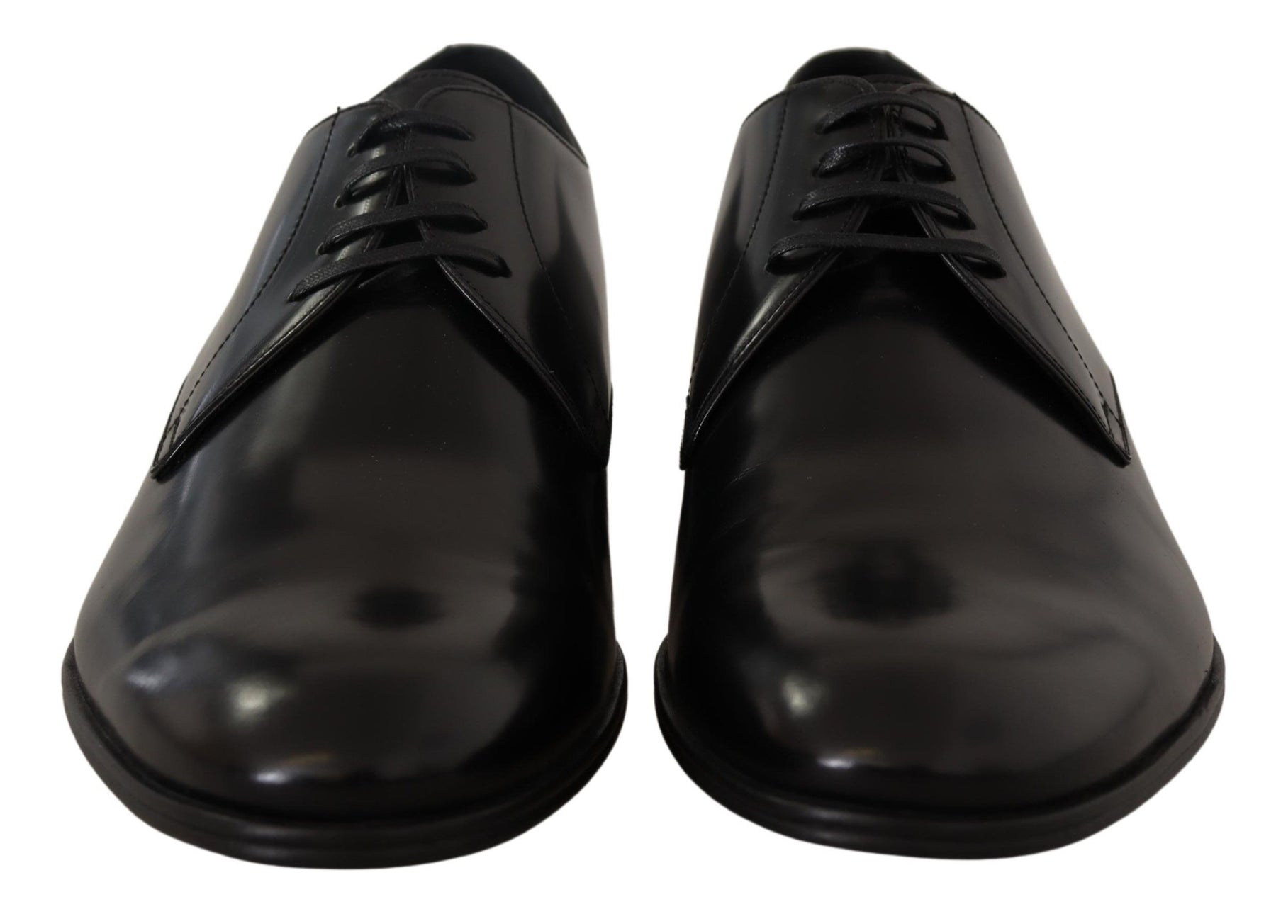 Dolce & Gabbana Black Leather Lace Up Formal Derby Shoes | Regal Royce