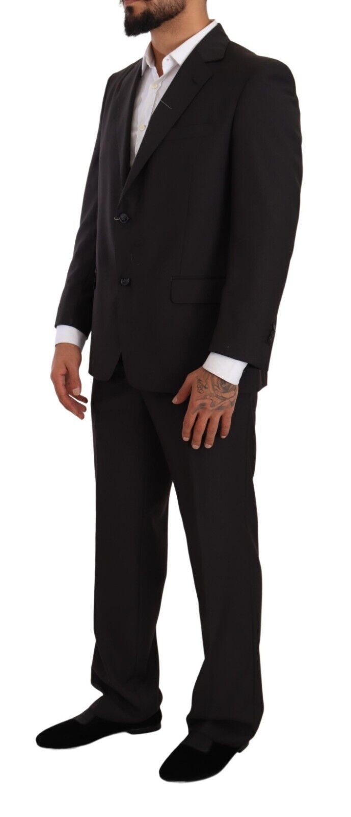 Domenico Tagliente Gray Polyester Single Breasted Formal Suit | Regal Royce