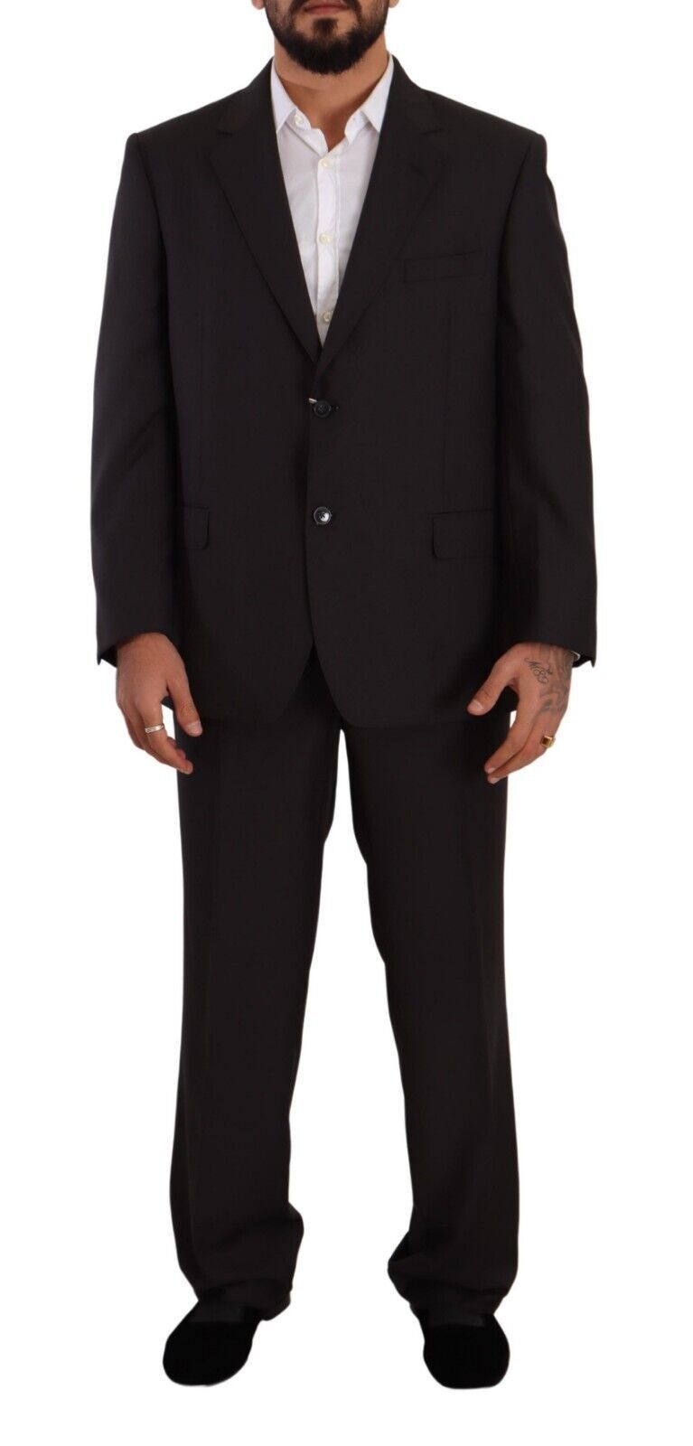 Domenico Tagliente Gray Polyester Single Breasted Formal Suit | Regal Royce