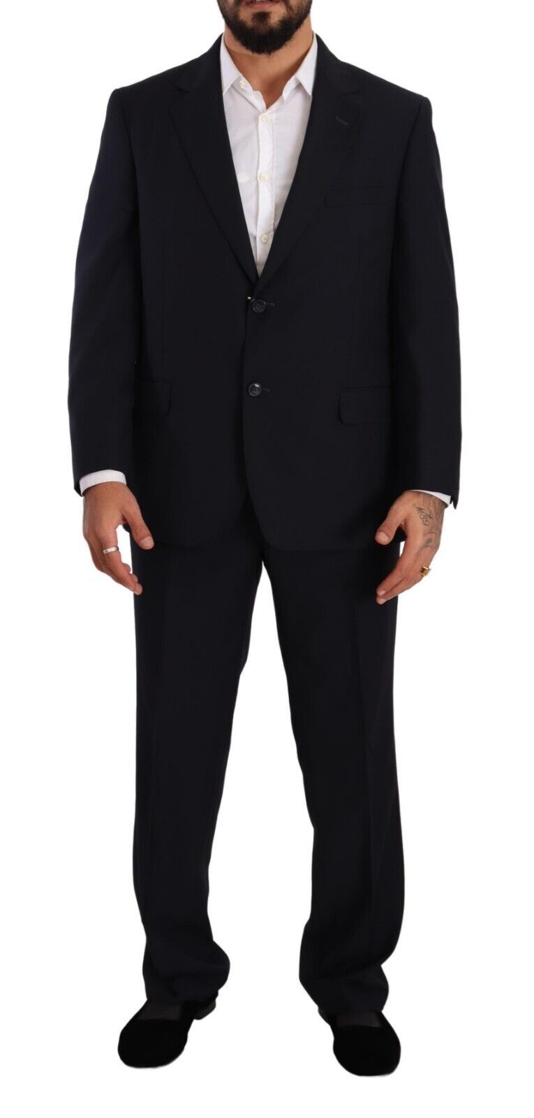 Domenico Tagliente Blue Polyester Single Breasted Formal Suit | Regal Royce