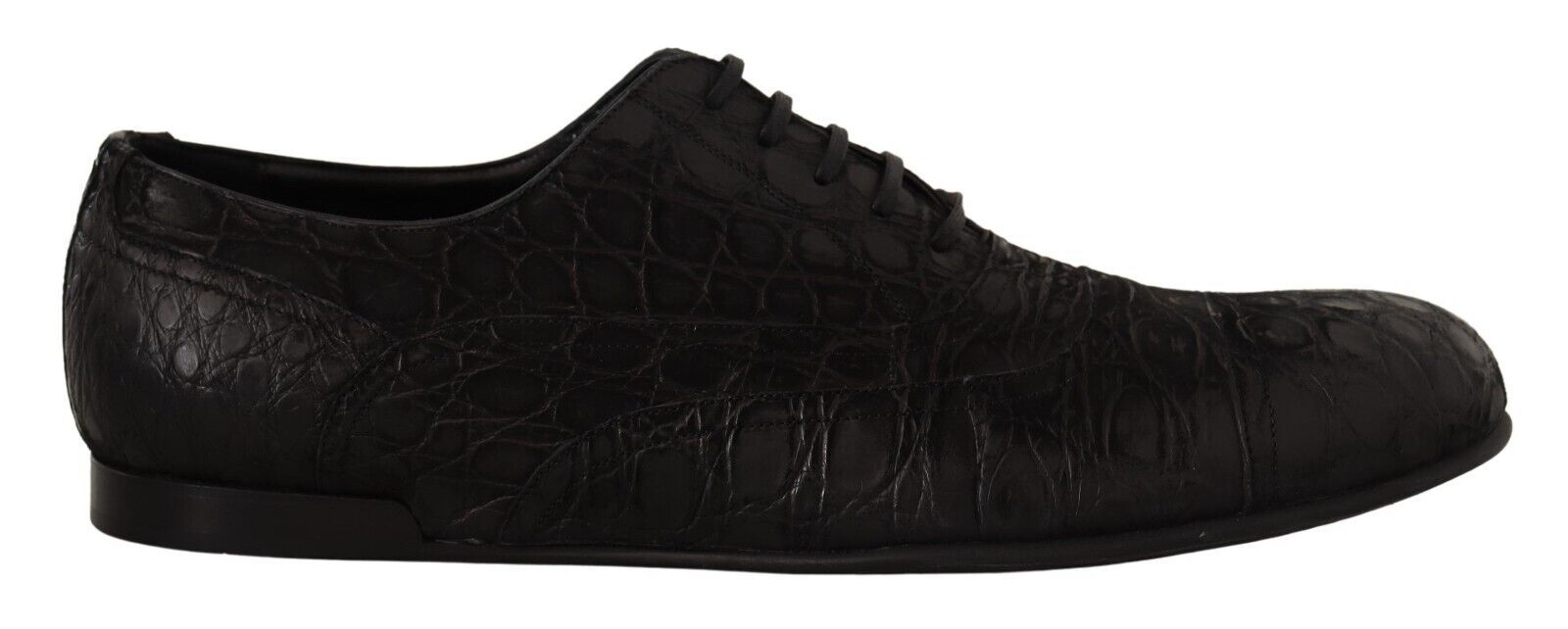 Dolce & Gabbana Black Caiman Leather Mens Oxford Shoes | Regal Royce