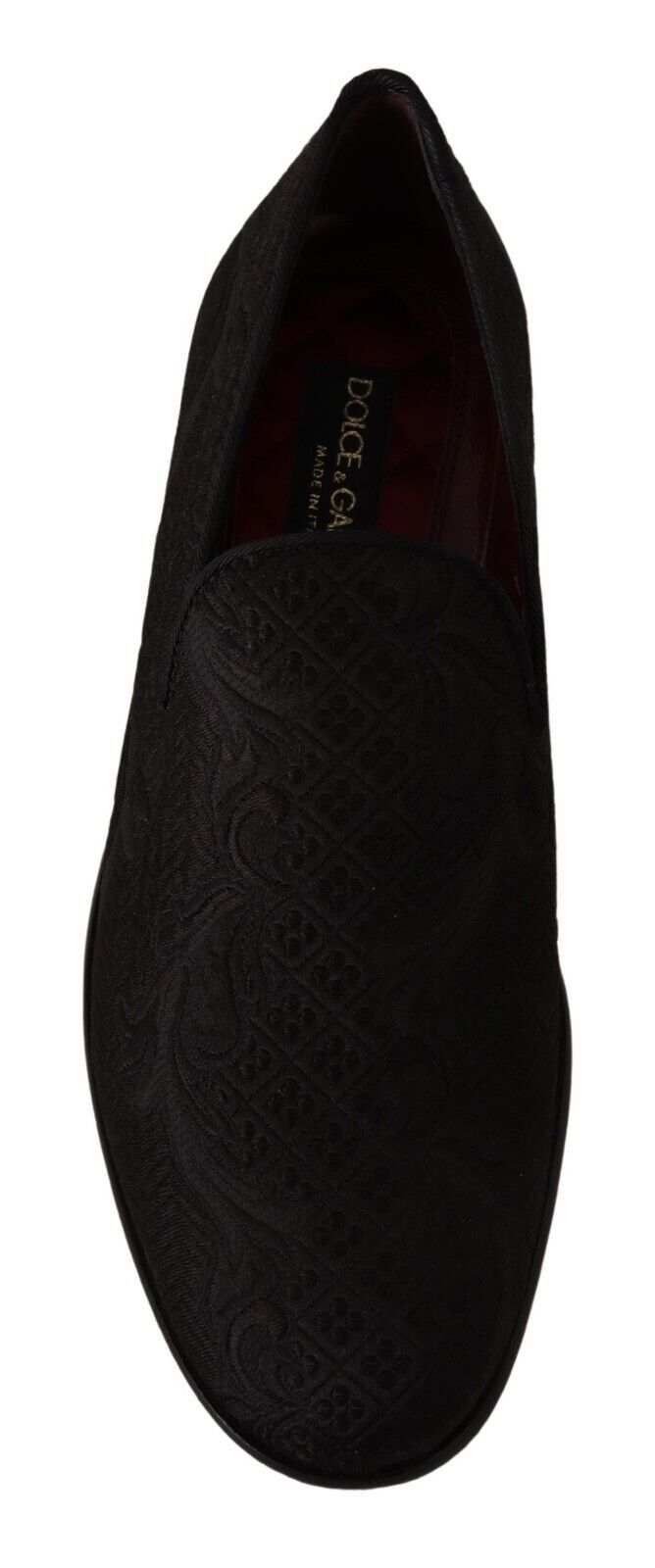 Dolce & Gabbana Black Floral Brocade Slippers Loafers Shoes | Regal Royce