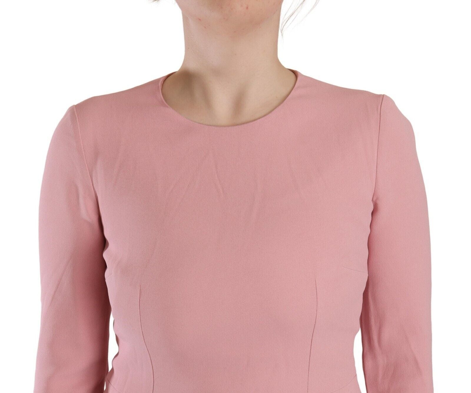 Dolce & Gabbana Pink 3/4 Sleeves Viscose Blend A-line Dress | Regal Royce