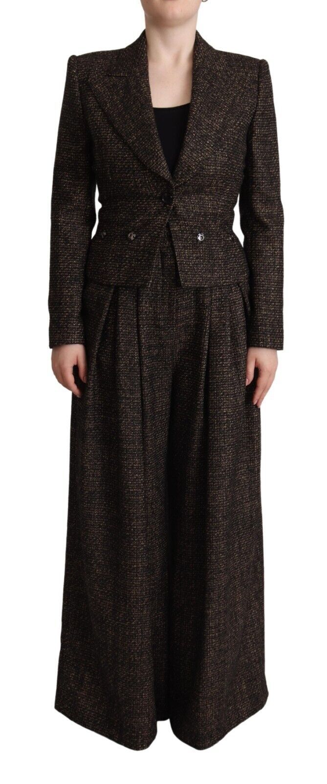 Dolce & Gabbana Dark Brown Wool Single Breasted 2 Pc Jacket Pants | Regal Royce