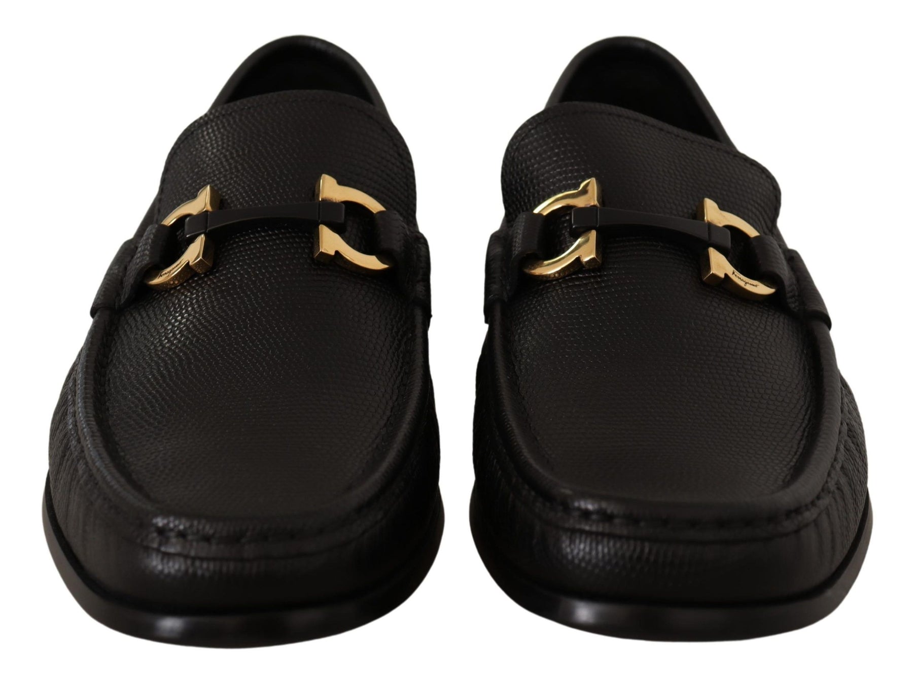 Salvatore Ferragamo Black Calf Leather Moccasins Loafers Shoes | Regal Royce