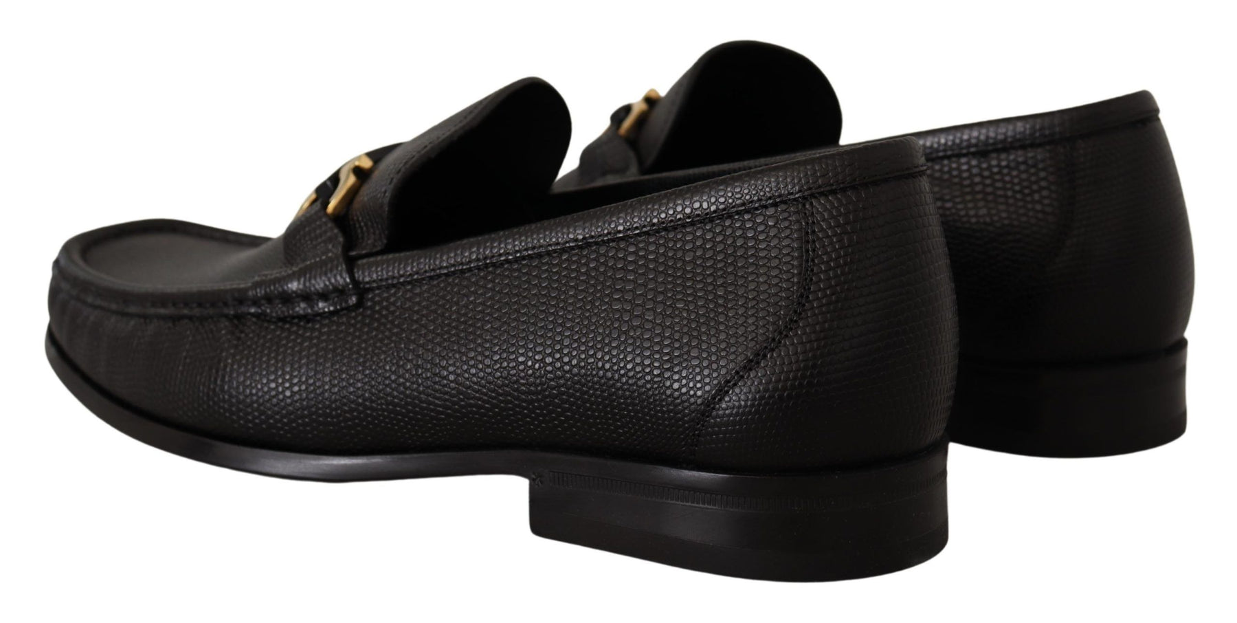 Salvatore Ferragamo Black Calf Leather Moccasins Loafers Shoes | Regal Royce
