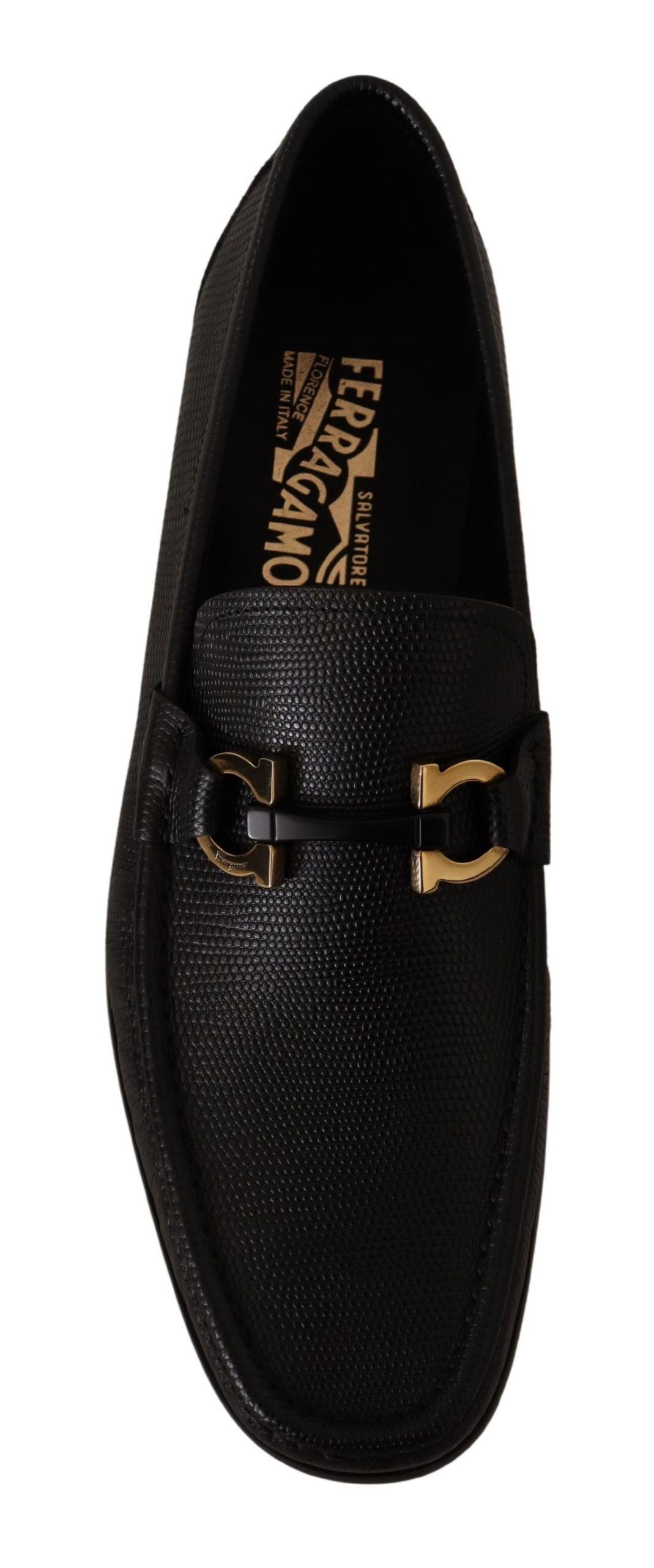 Salvatore Ferragamo Black Calf Leather Moccasins Loafers Shoes | Regal Royce