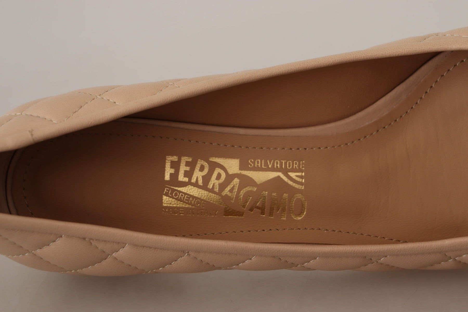 Salvatore Ferragamo Beige and Black Nappa Leather Pumps Shoes | Regal Royce