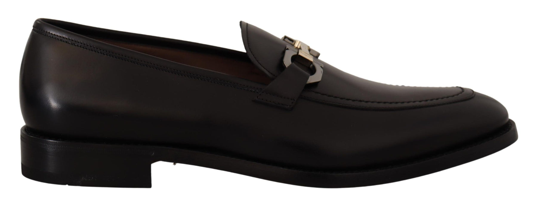 Salvatore Ferragamo Black Calf Leather Moccasin Formal Shoes | Regal Royce