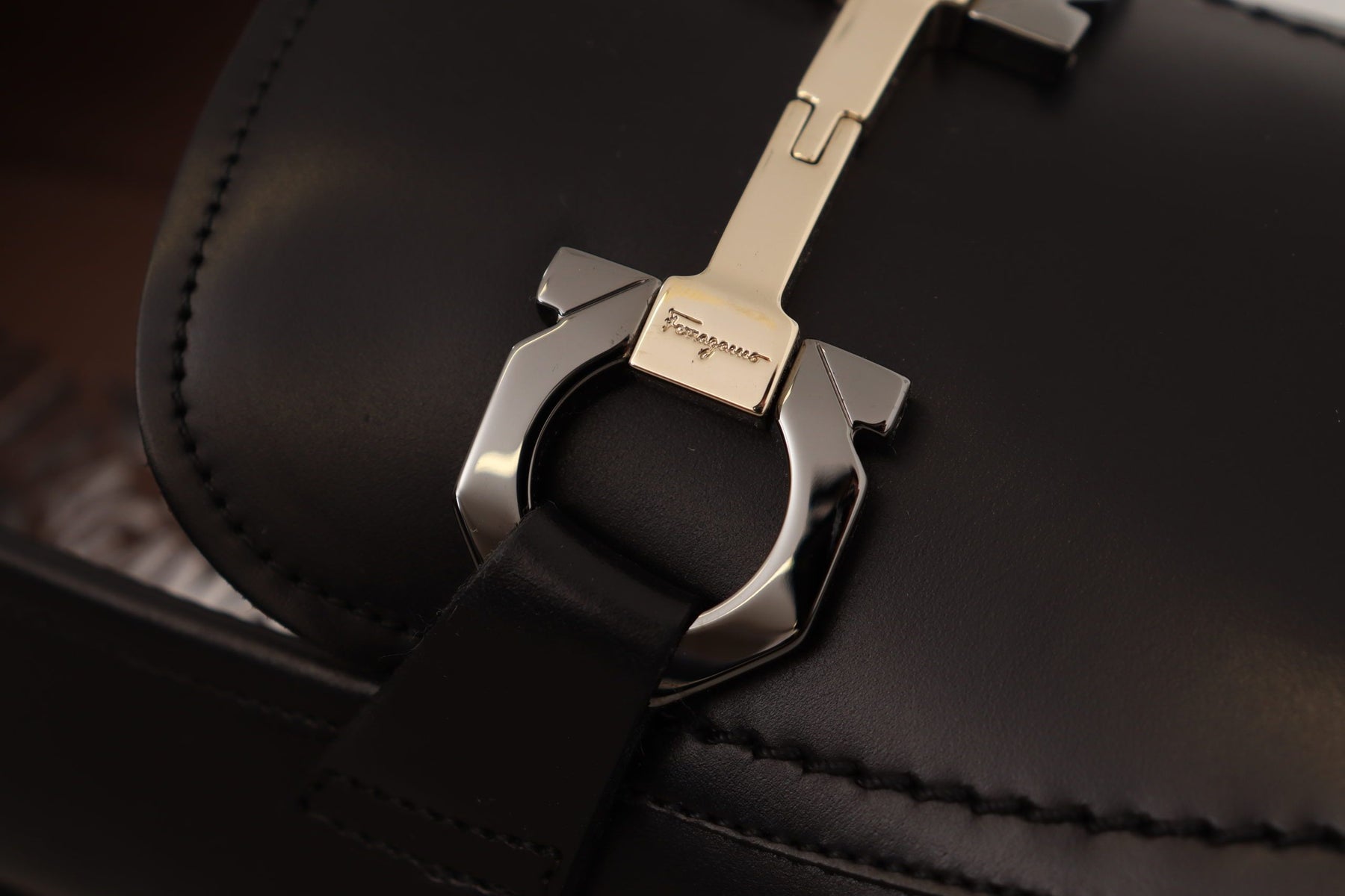 Salvatore Ferragamo Black Calf Leather Moccasin Formal Shoes | Regal Royce