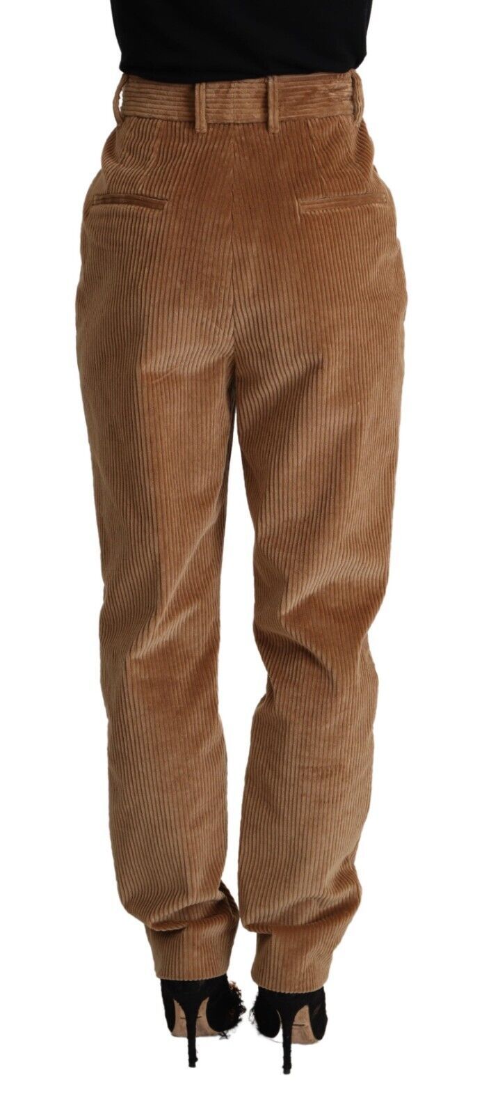 Dolce & Gabbana Brown Cotton Corduroy High Waist Skinny Pants | Regal Royce