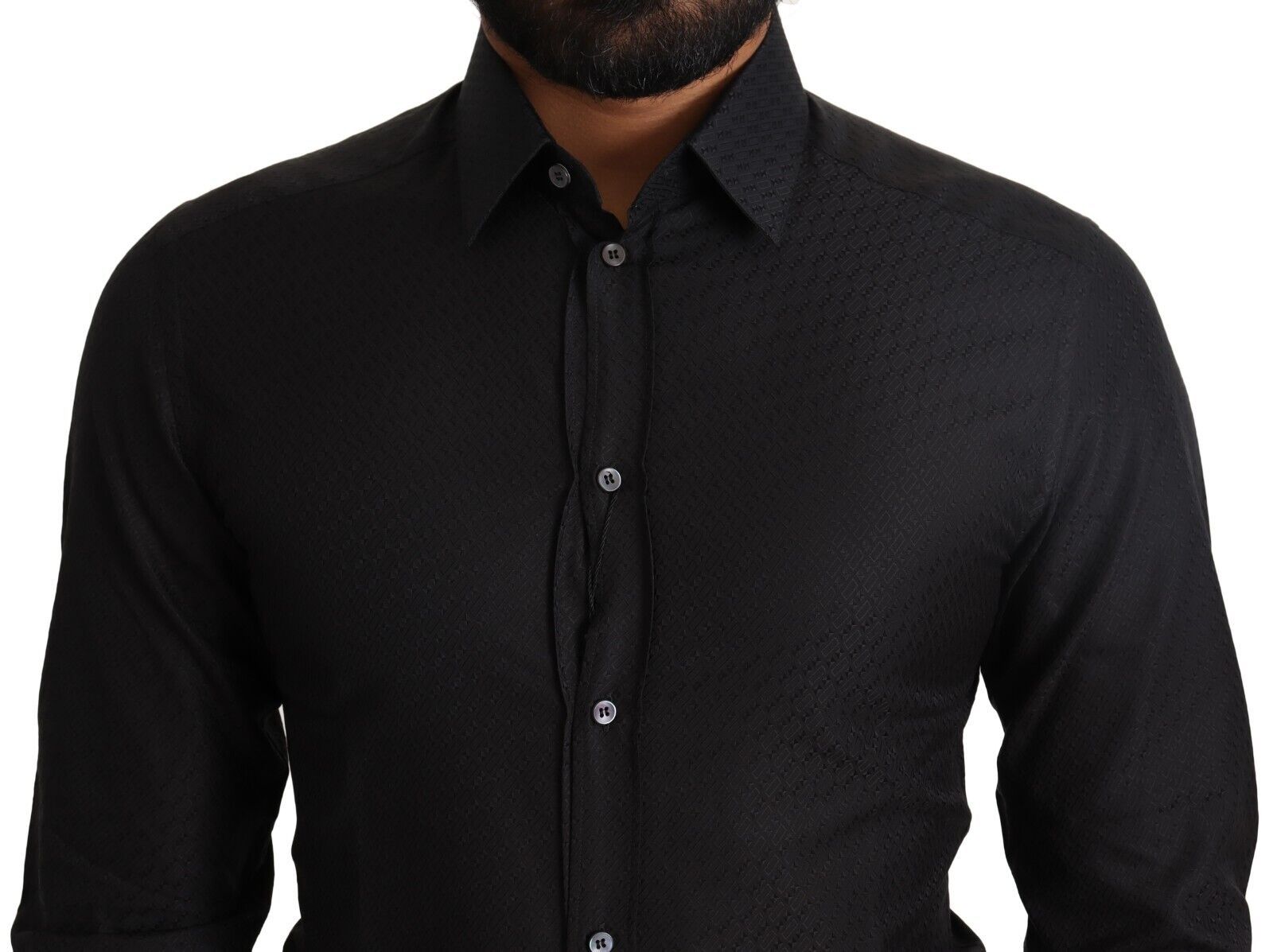 Dolce & Gabbana Black GOLD Cotton Slim Dress Formal Shirt | Regal Royce