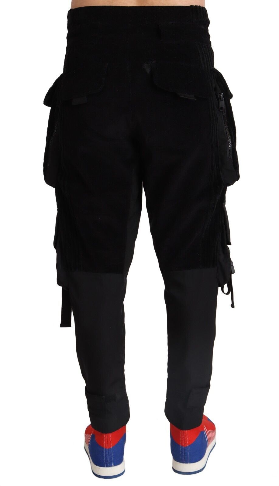 Dolce & Gabbana Black Cotton Skinny Corduroy Cargo Pants | Regal Royce