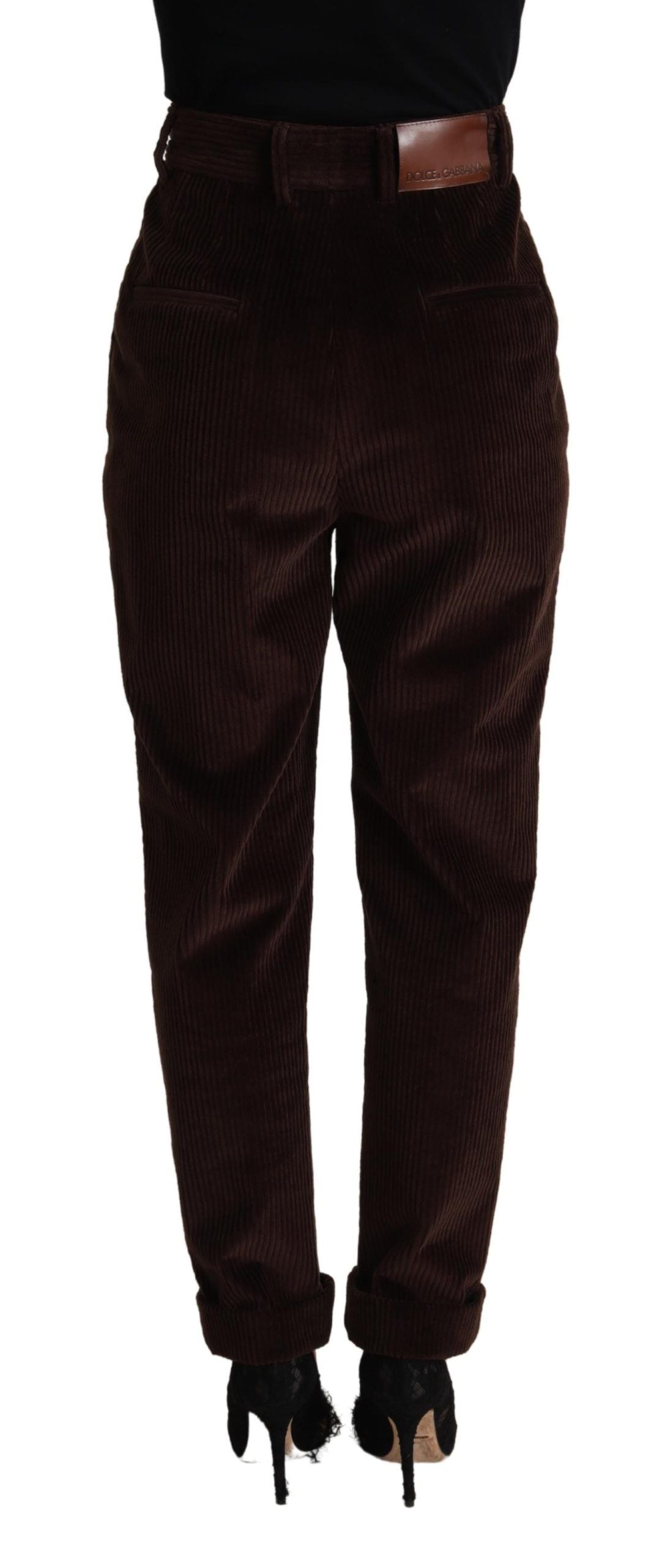 Dolce & Gabbana Bordeaux Corduroy Cotton Trouser Tapered Pants | Regal Royce