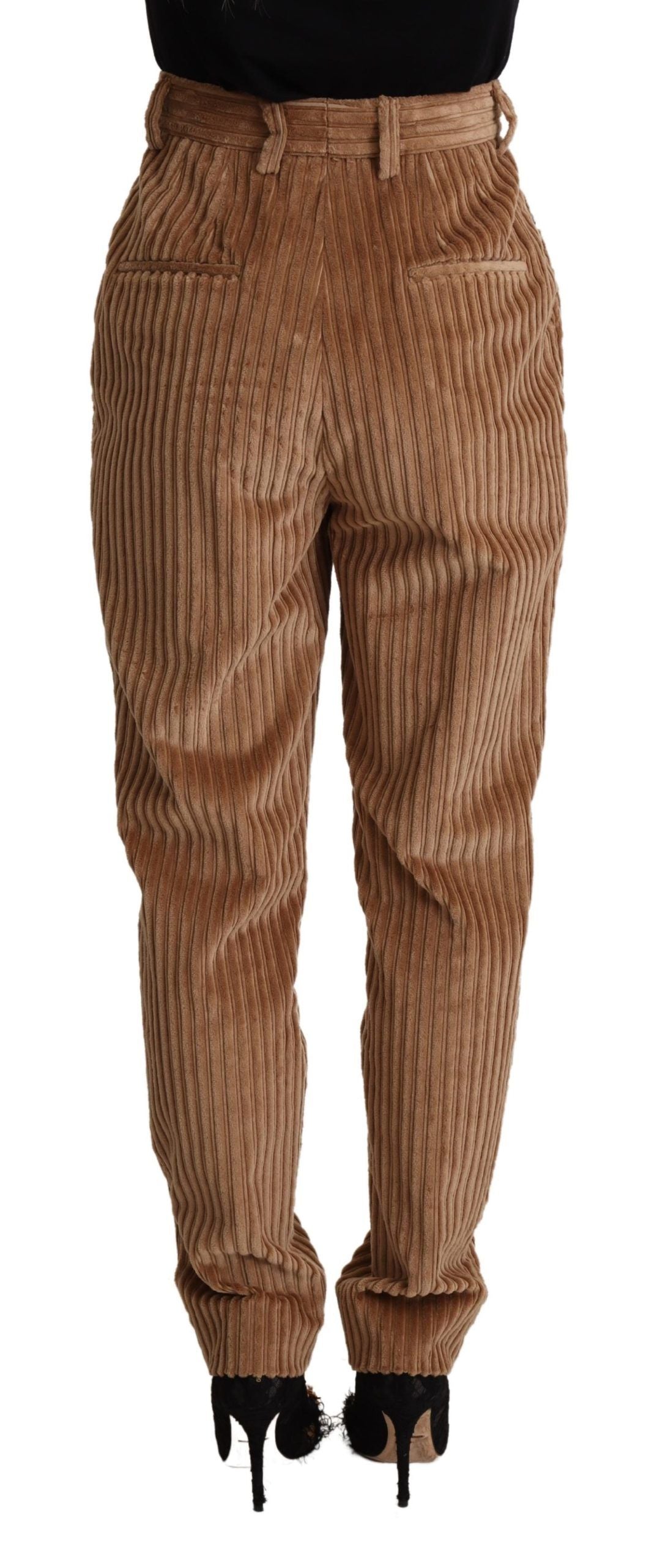 Dolce & Gabbana Brown Corduroy Cotton Trouser Tapered Pants | Regal Royce