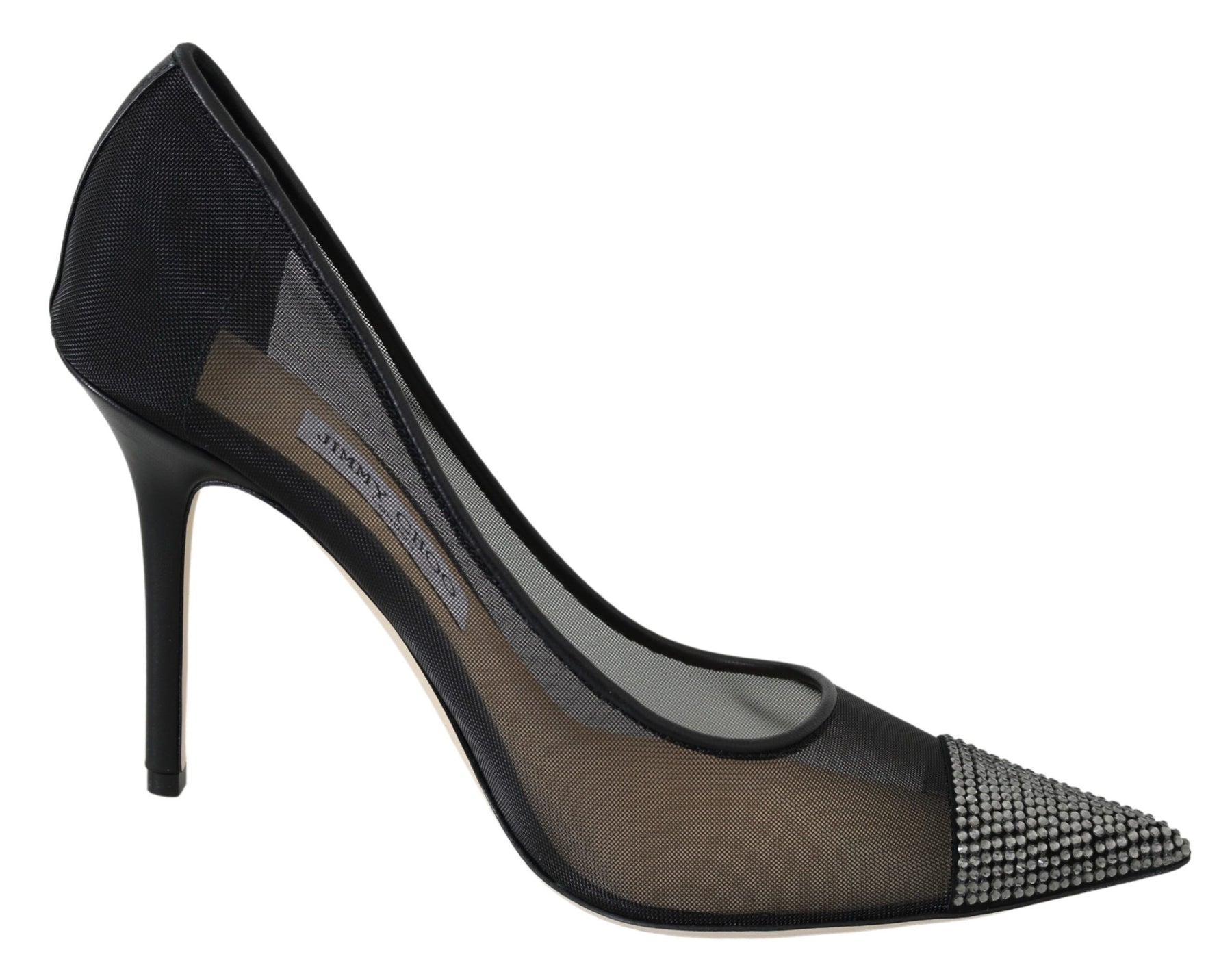Jimmy Choo Black Mesh Amika 85 Diamond Pumps Shoes | Regal Royce